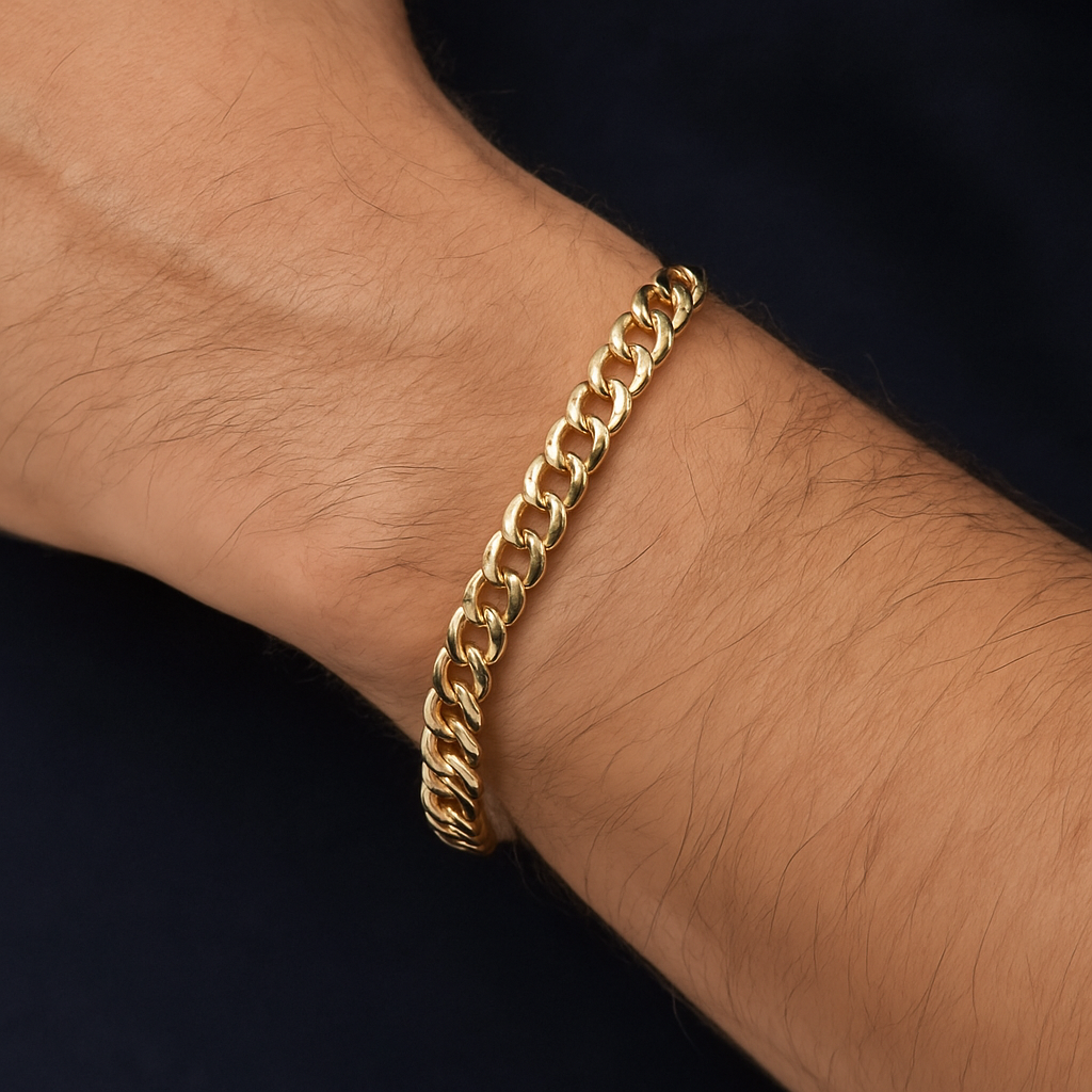 Pulsera Barbada 8 mm"Oro 10k"