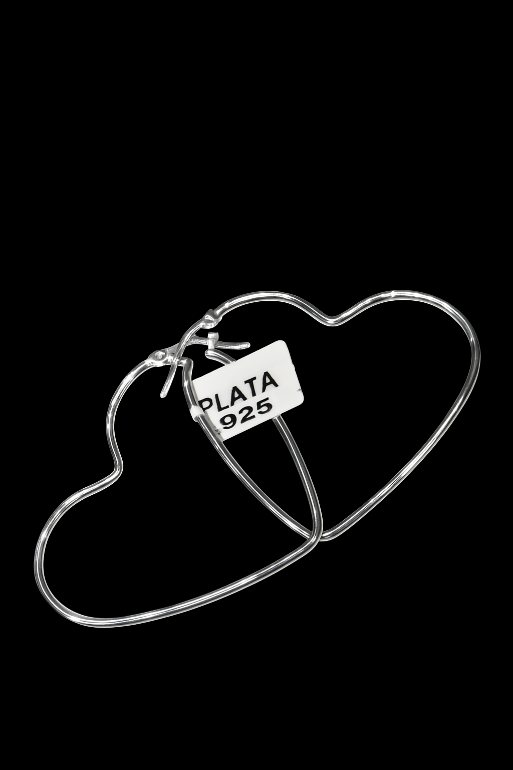 Arracadas Corazón 4cm diámetro "Plata .925"