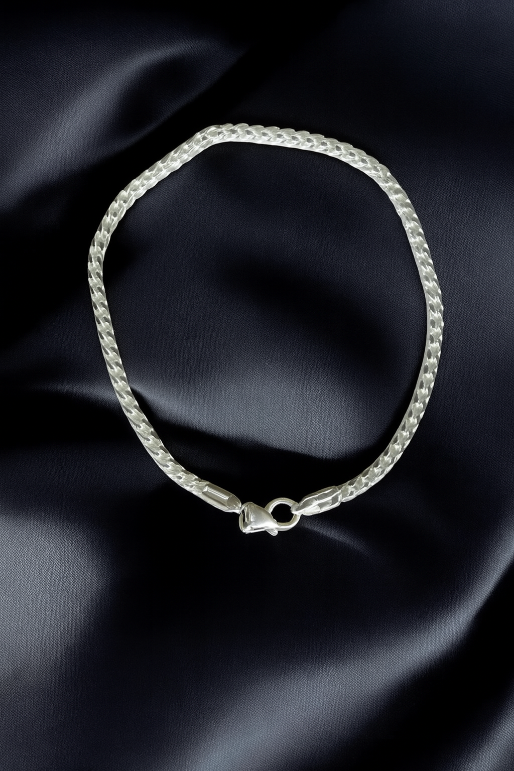 Pulsera Espiga Cúbica "Plata .925" 19 cm