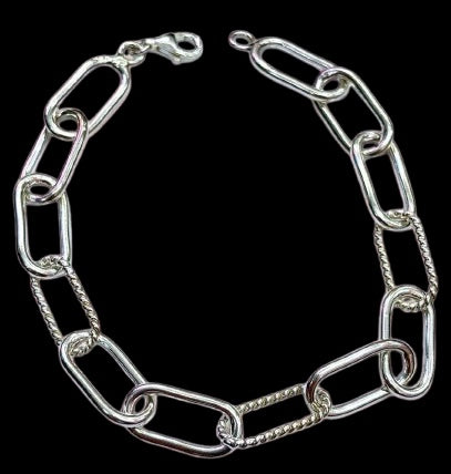 Pulsera clip mixta “Plata .925”