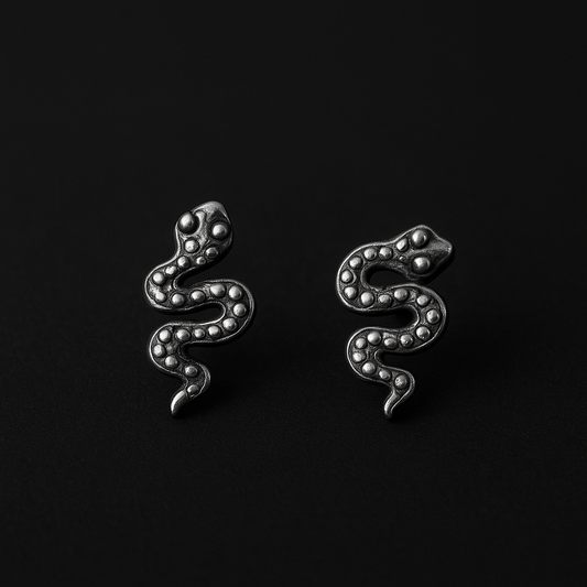 Aretes Serpiente Texturizada “Plata .925”