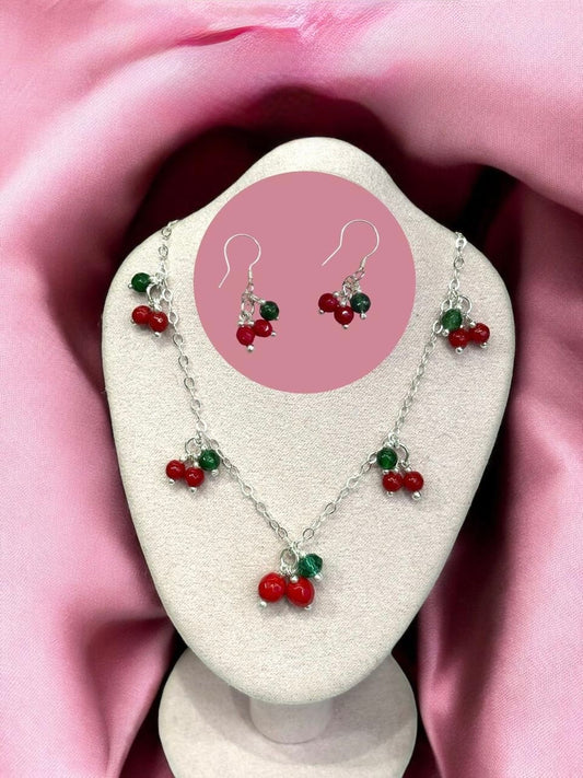 Conjunto Cerezas “plata .925”