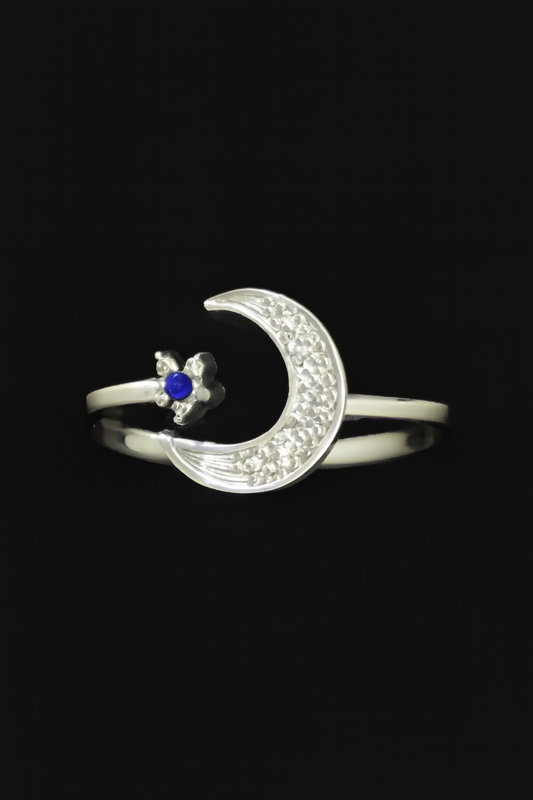 Anillo Eclipse Estrella azul "Plata .925"