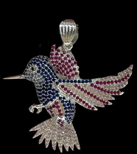 Dije Colibrí con cadena de 50 cm “Plata .925”