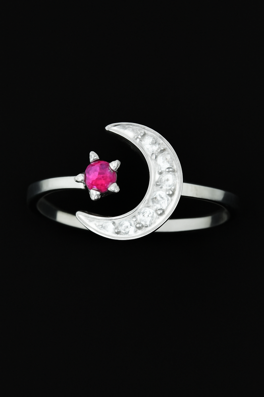 Anillo Eclipse Estrella rosa "Plata .925"